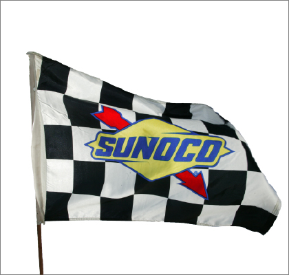 Ticket National Association  Stock  Auto Racing on Sunoco Racing Flag    Checkered Flag Design Featuring The